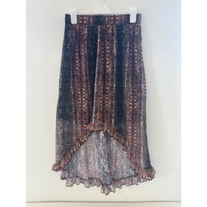 No Boundaries Hi-Lo Skirt Lg Jr 11-13 Ruffle Hem Elastic Waist Layered Boho Chic
